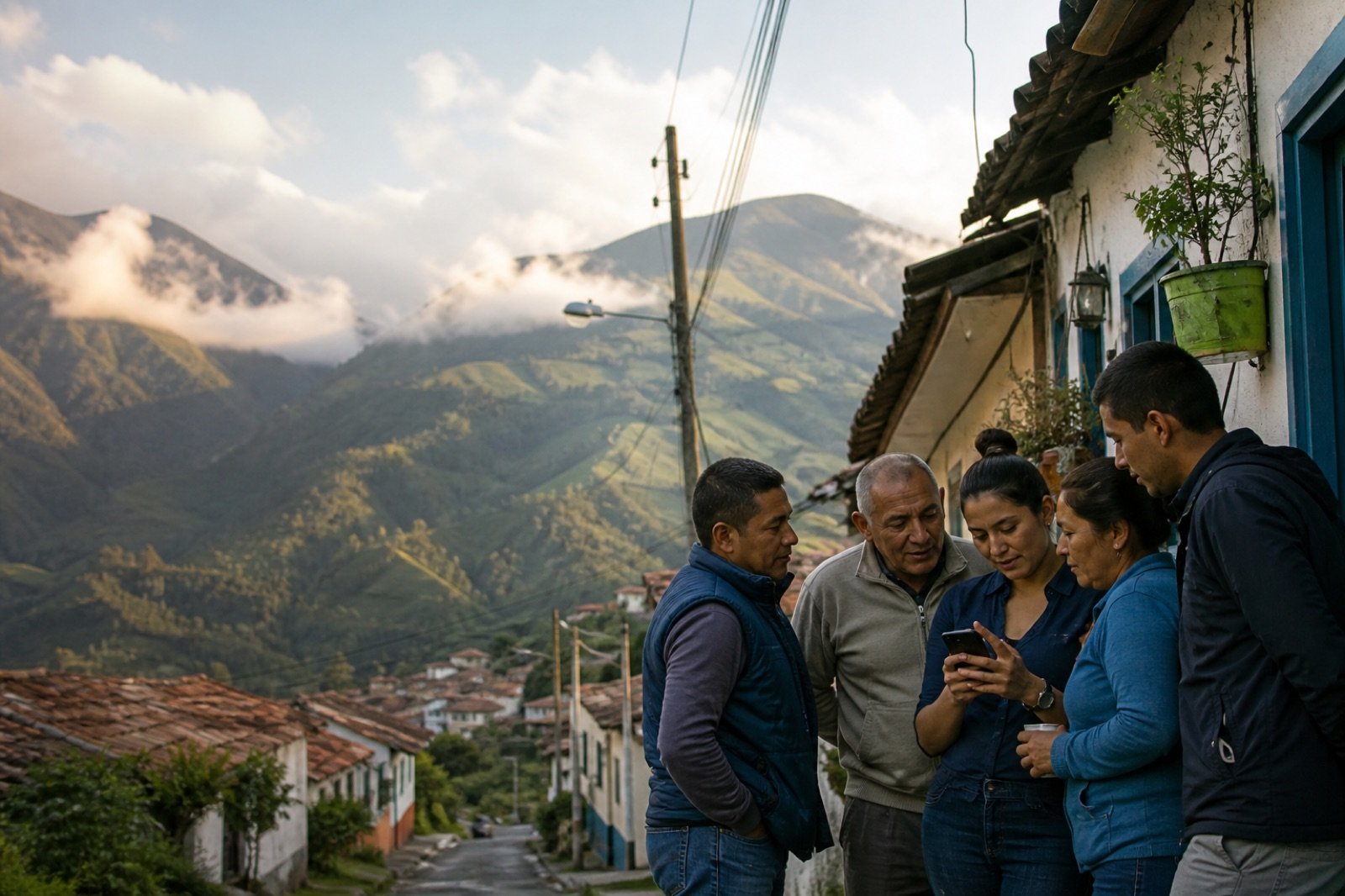 Comunidad en un territorio andino de Colombia